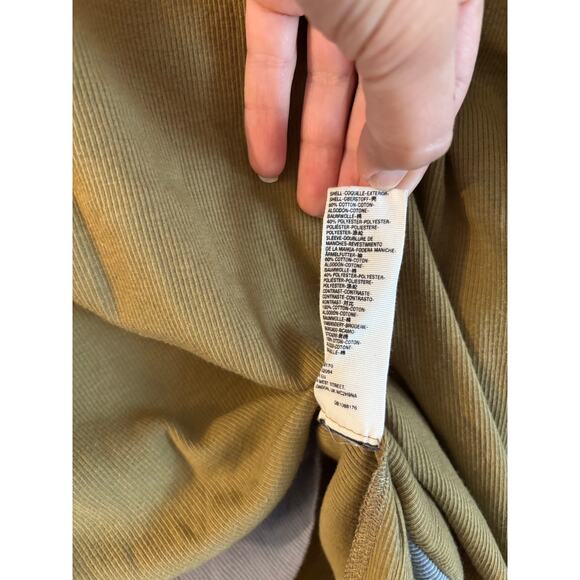 FREE PEOPLE Feelin it Colorblock Army Combo T-Shirt Size Medium Green Lace - Picture 7 of 7